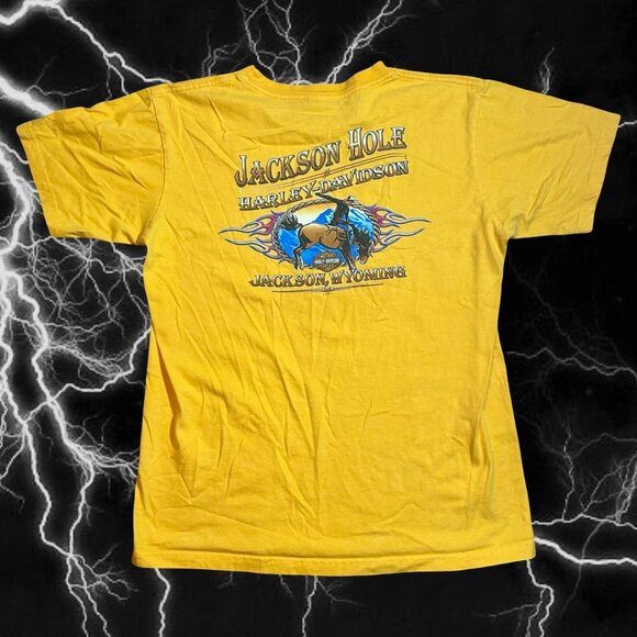 Bike Style Punk Bright Yellow Harley Davidson T - Picture 4 of 5